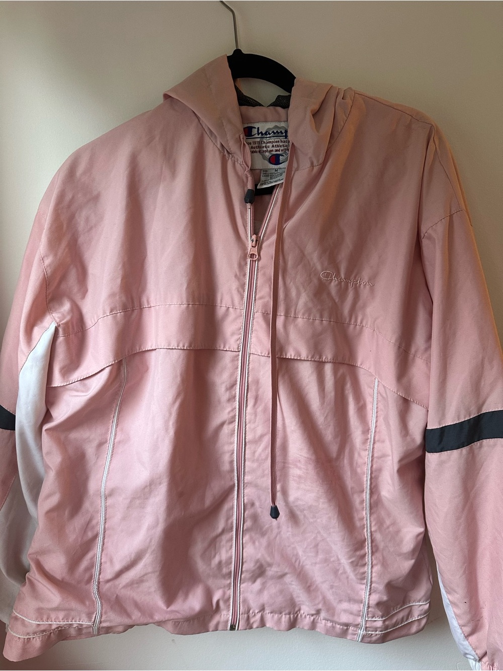 Champion Pink Hooded varsity Jacket vintage y2k RARE